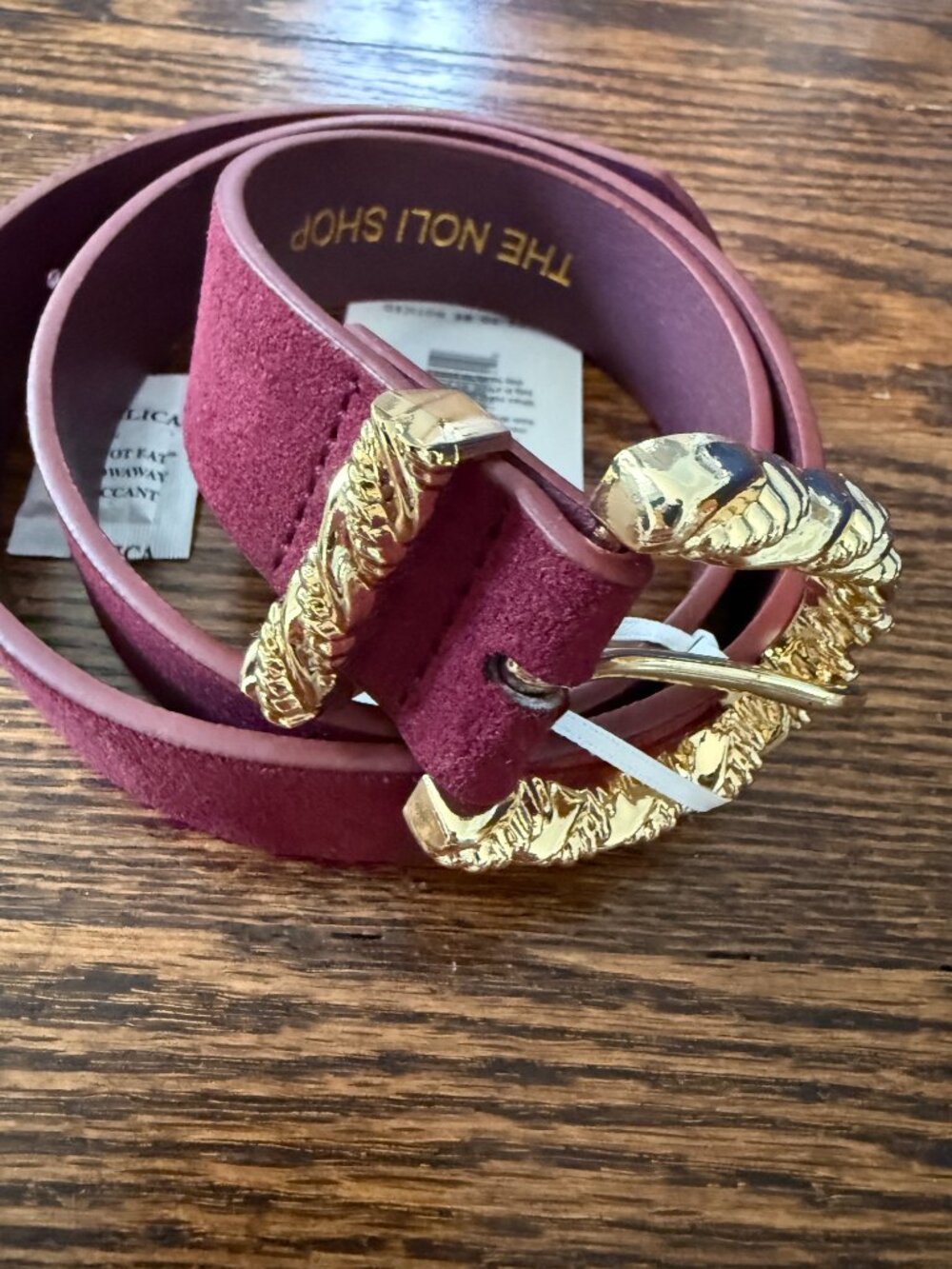NWT Merlot Samantha Belt with gold buckle - The Noli Shop - Picture 8 of 9